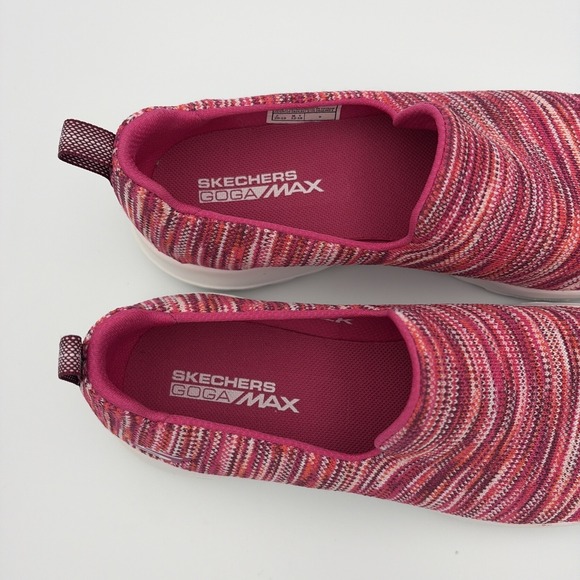 Skechers Go Walk GoGa Max Sneakers Women's 6.5 Pink Multi Striped Slip On Casual - Picture 4 of 14